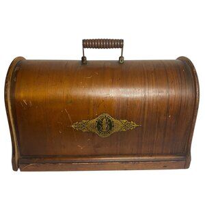 Antique Singer Wooden Sewing Machine Bentwood Case Handle No Hardware Flaws‎